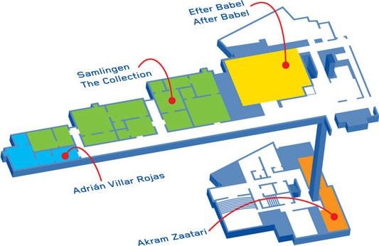 Map of the Moderna Museet's exhibitions