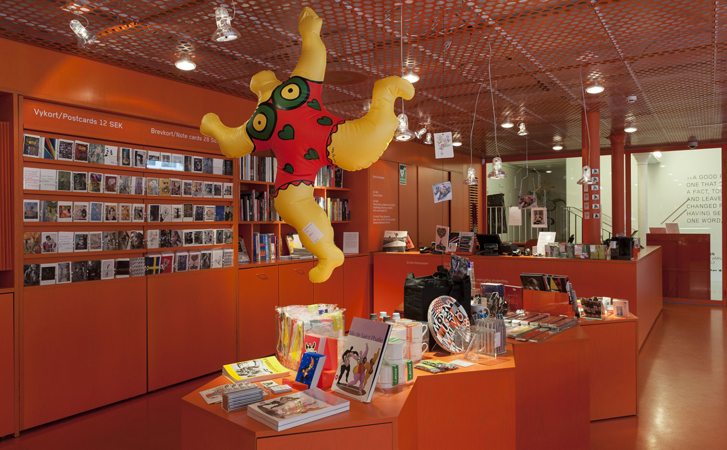 Interior of the reception and shop at Moderna Museet Malmö