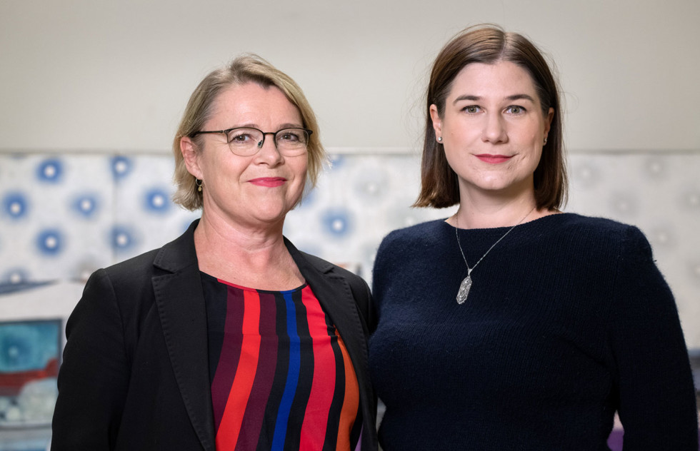 Överintendent Gitte Ørskou och presssekreterare Kristin Lundell