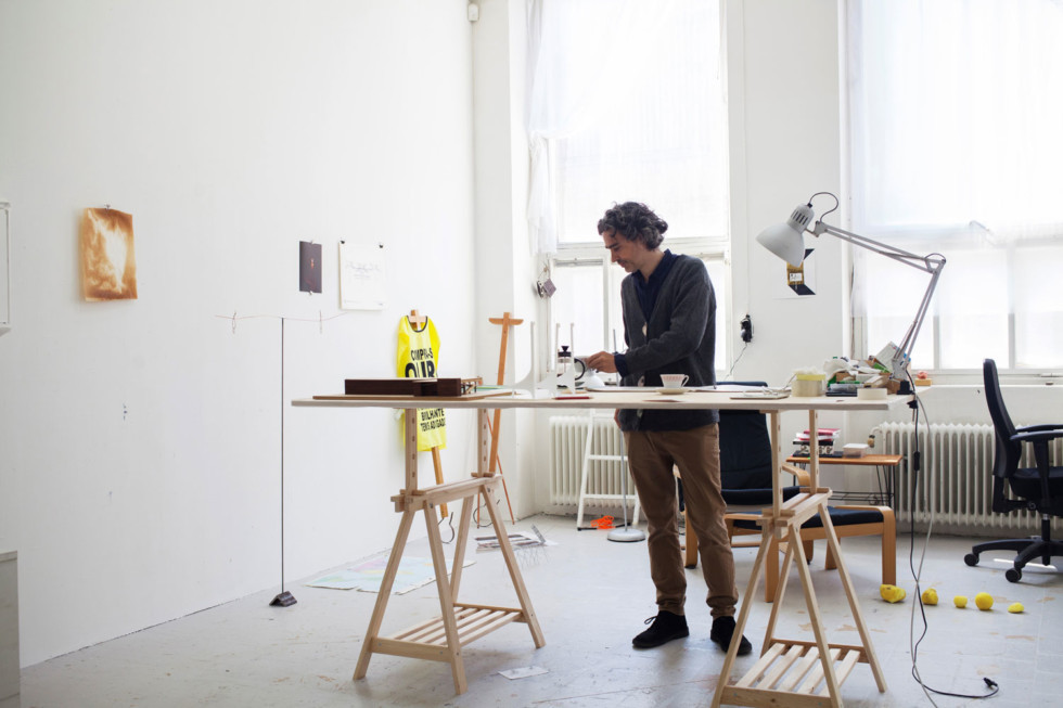 Man standing at table