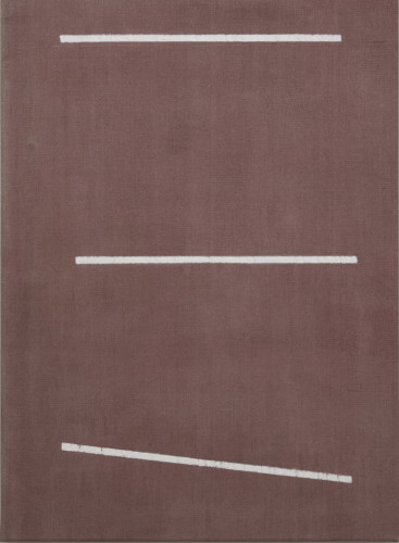 Painting in brown with three white lines