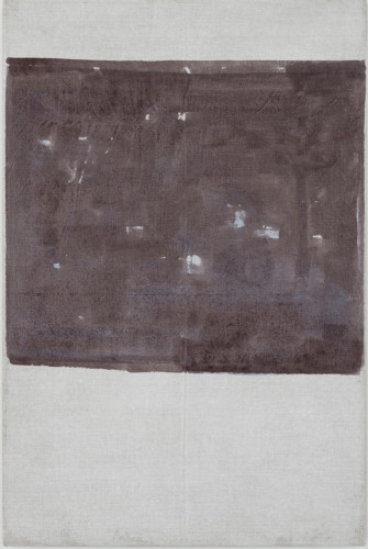 Målning i brunt och vitt