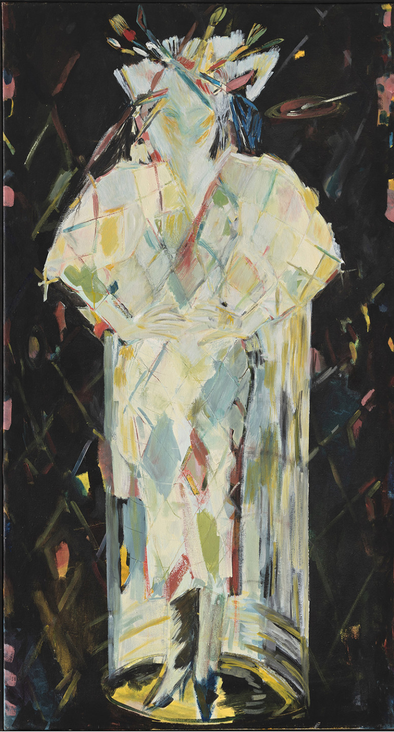 Painting whit light figure against dark background