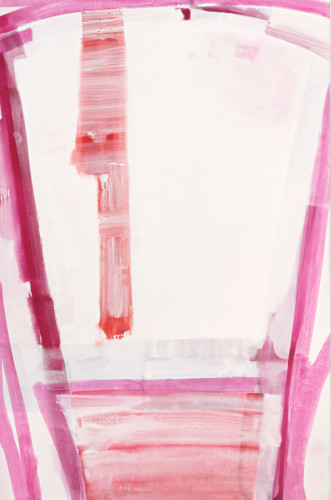 Abstract painting in pink and white