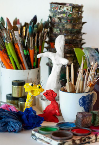 Photo of creative material in the workshop