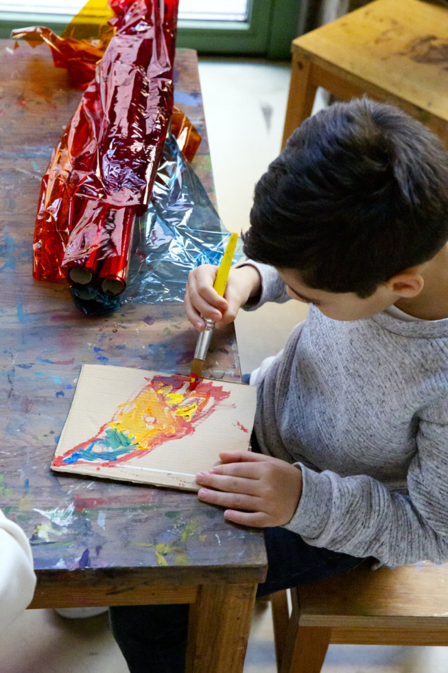 Photo of boy creating in the workshop