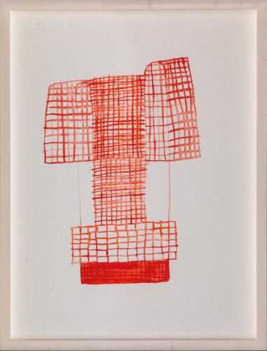 Teckning i rött med vit bakgrund