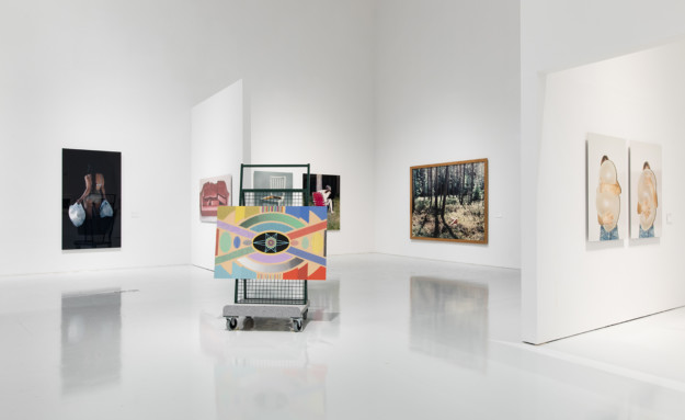 Photo of exhibition room with artworks