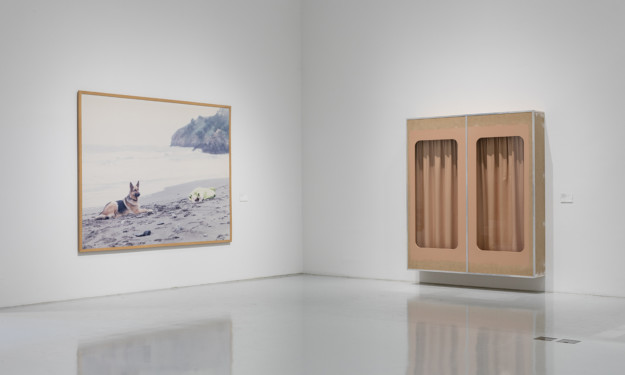 Photo of exhibition room with artworks