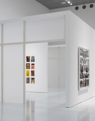 Photo of exhibition room with artworks