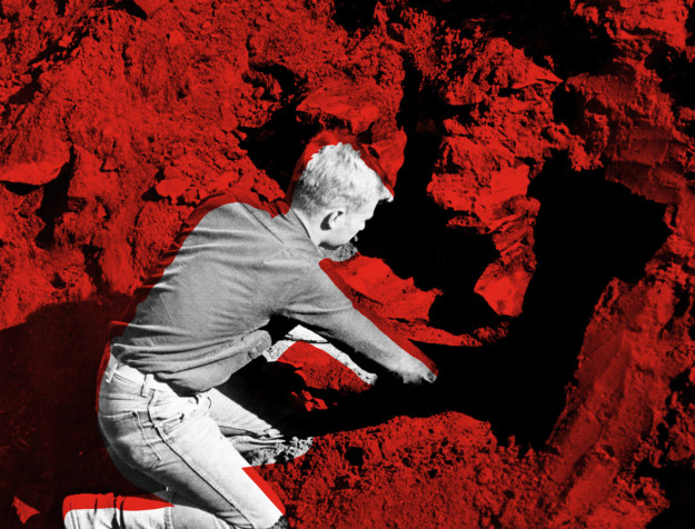 Photo of person digging in soil