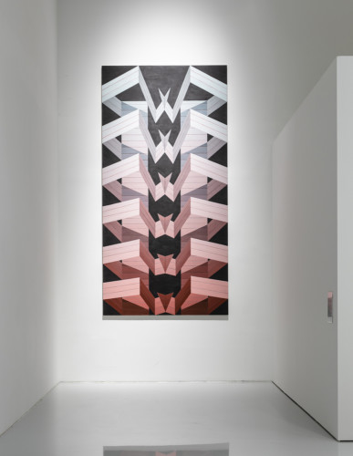 Målning i rött, grått. svart