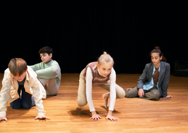 photo of four children in different postures