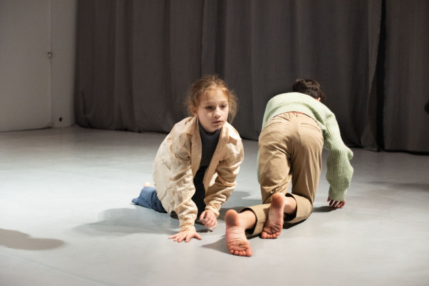 two children in dance performance