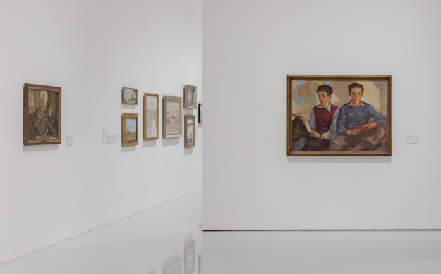 photo exhibition with paintings