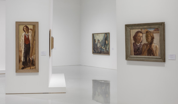 photo exhibition room with paintings