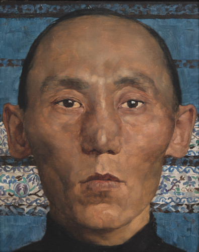painting of mans face en face