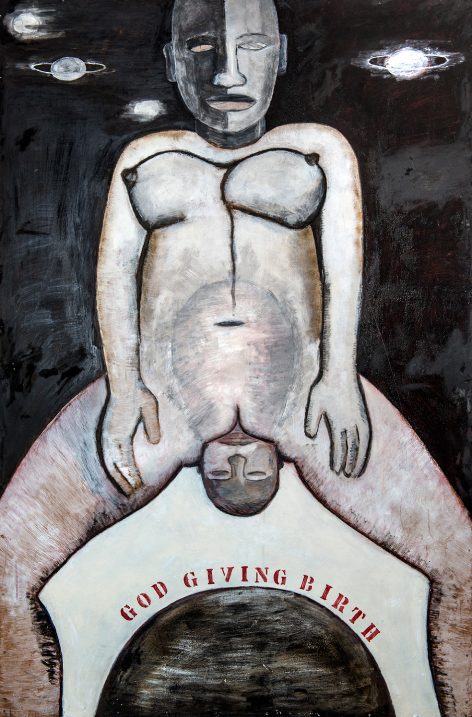 målning av födande kvinna