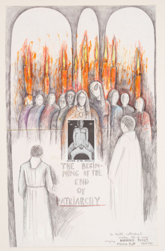 poster with drawing and text that reads The Beginning of the End of Patriarchy
