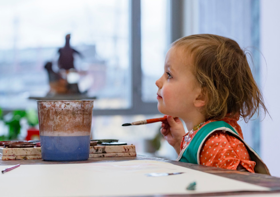 girl with brush in her hand