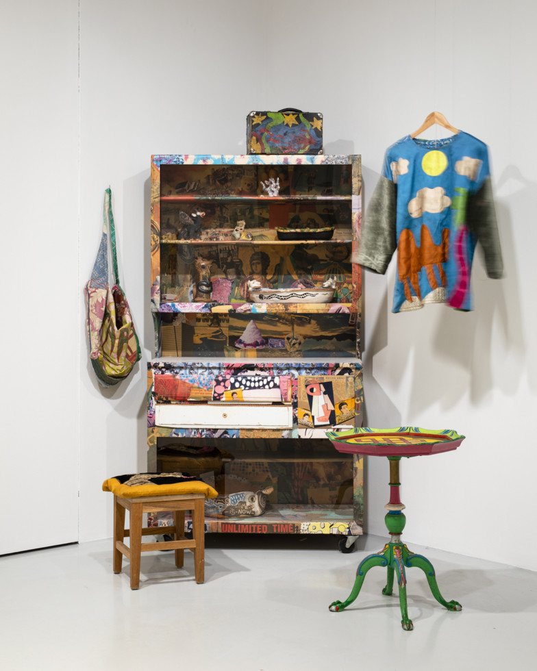 installation with furniture and clothes