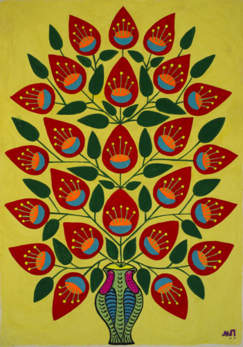 painting of red pepper in vase