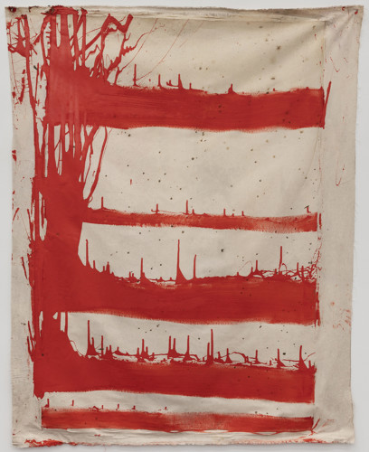red painting on cloth