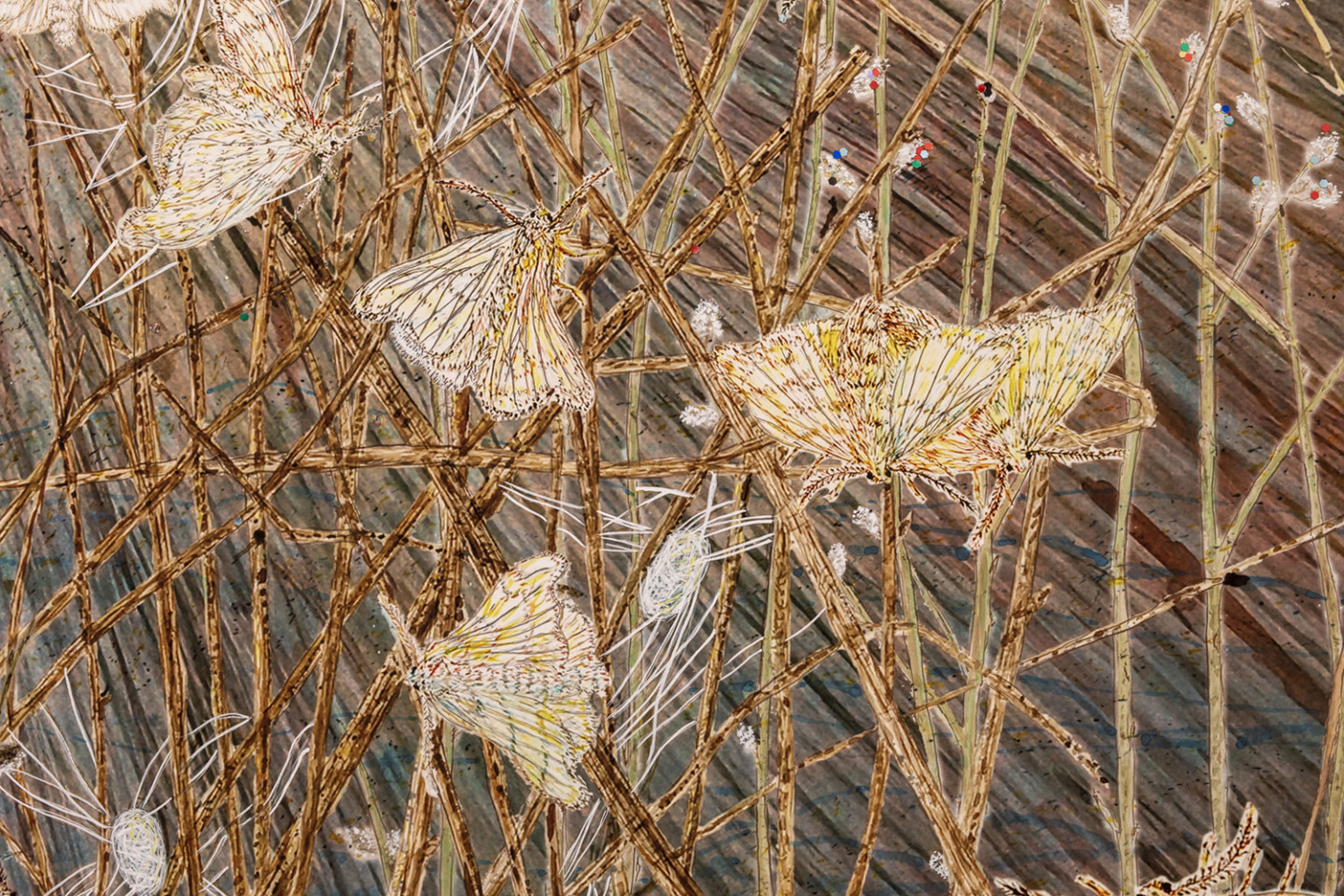 detail of painting with insects