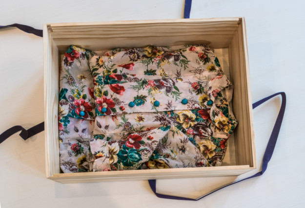 shirt in wooden box