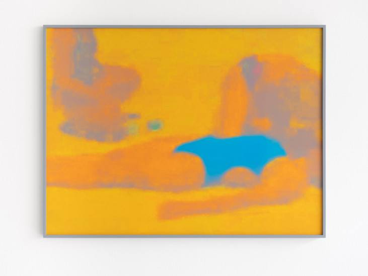 photo of painting in blue and yellow