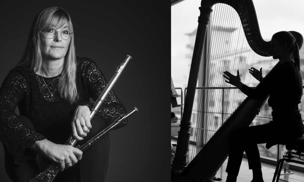 photocollage with two musicians