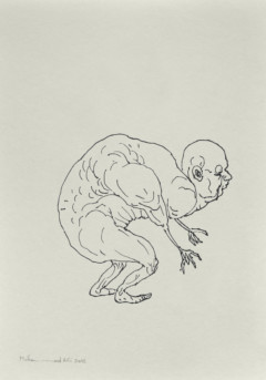 drawing of crouching figure
