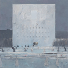 painting with huge building
