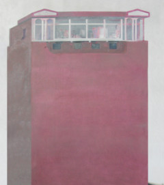 painting of pink building