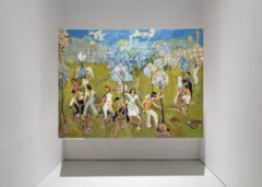 installationsvy med målningar