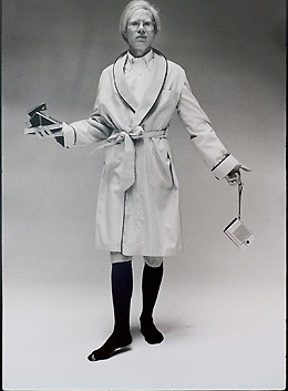 Andy Warhol in advertisement for Brooks Brothers, L'Uomo Vogue