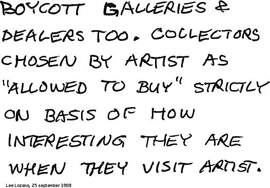 BOYCOTT GALLERIES AND DEALERS TOO.