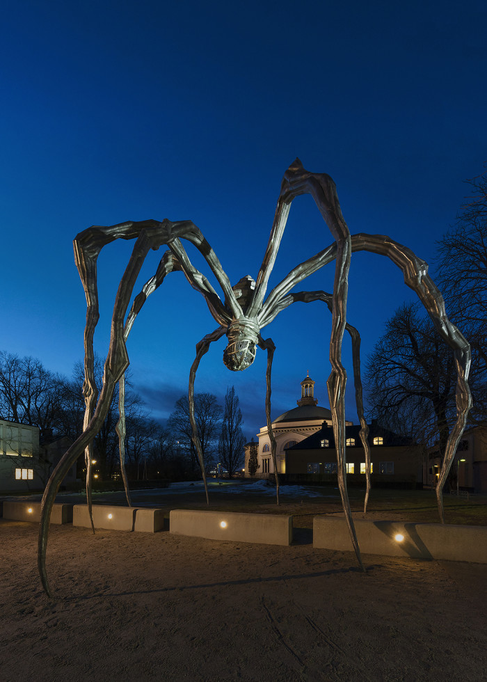 Installation view, Maman (1999) by the Moderna Museet's entrance, January