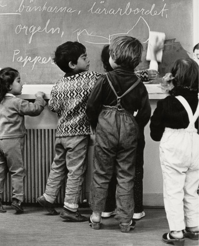Roma children by the blackboard, 1964