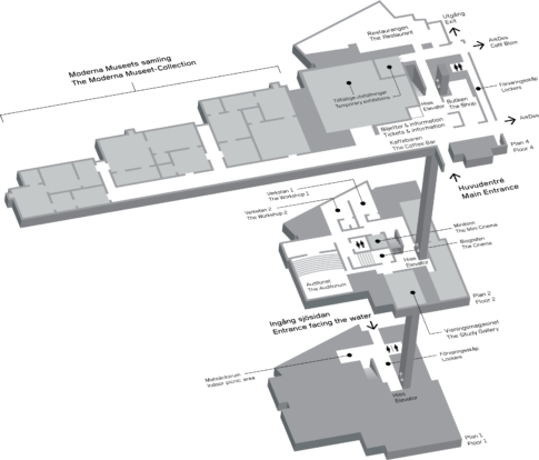 Map of Moderna Museet in Stockholm