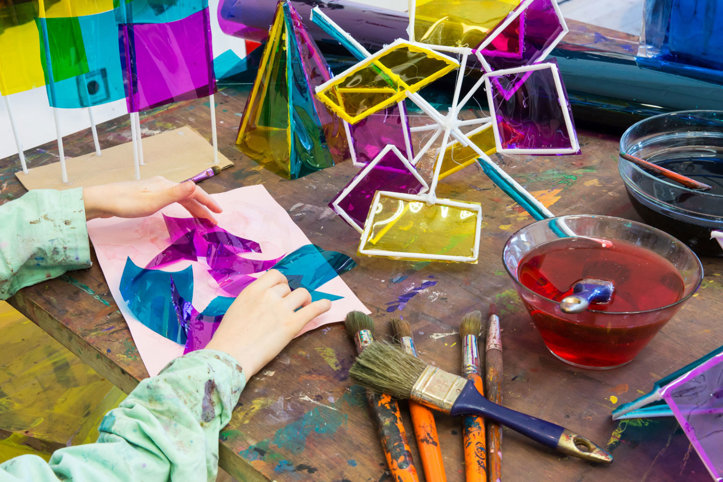 Children create in the studio