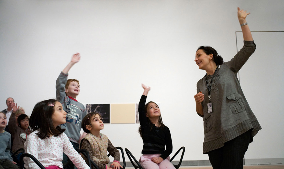 School class with museum guide