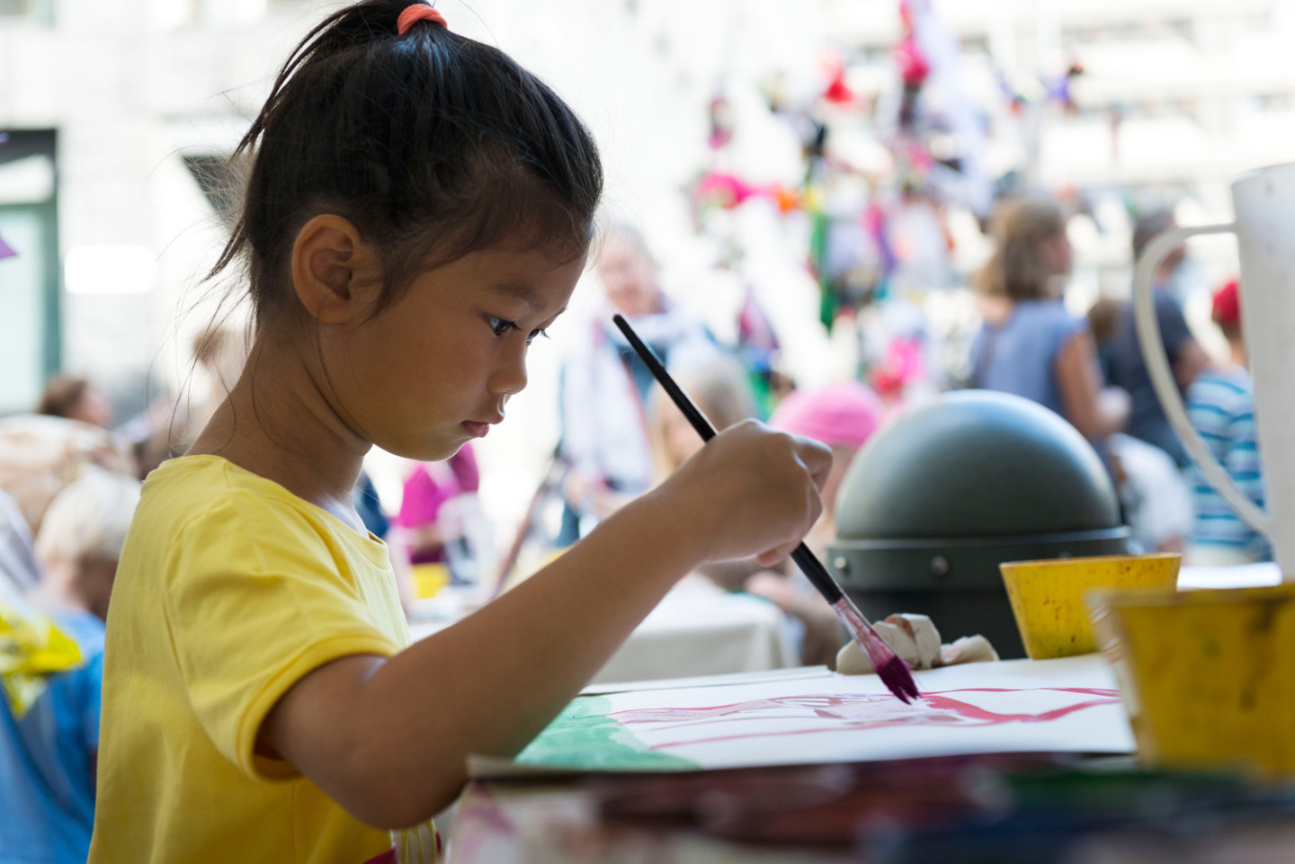 Child is painting