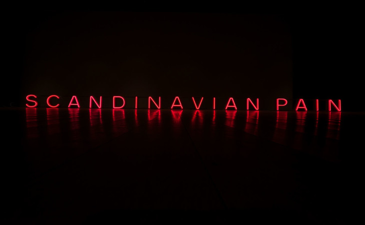 A pink neon art work by the artist Ragnar Kjartansson