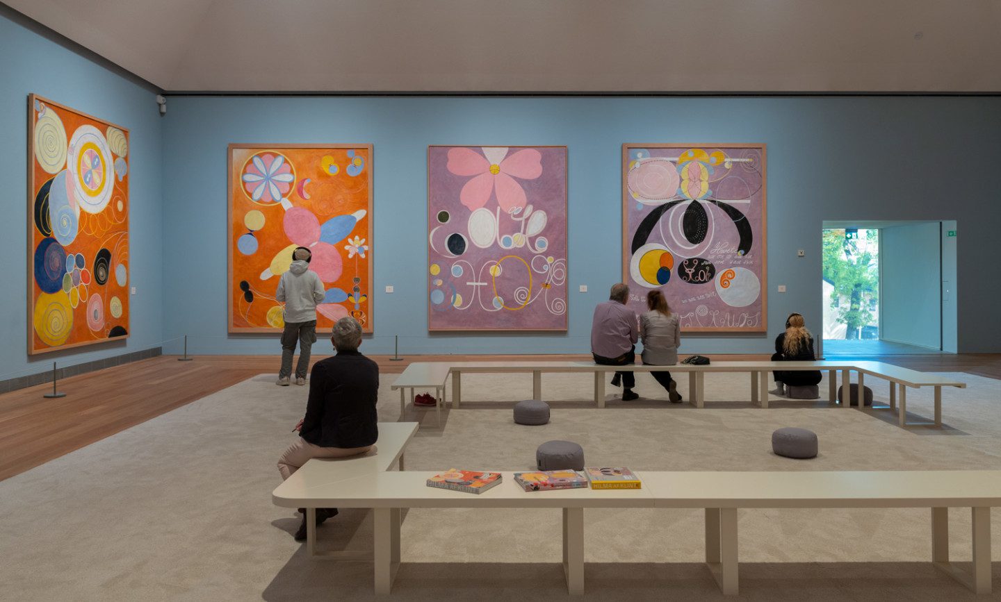 Visitors in the exhibition Hilma af Klint - The Ten Largest