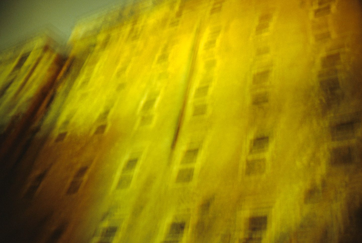 Photograph depicting a blurred house facade