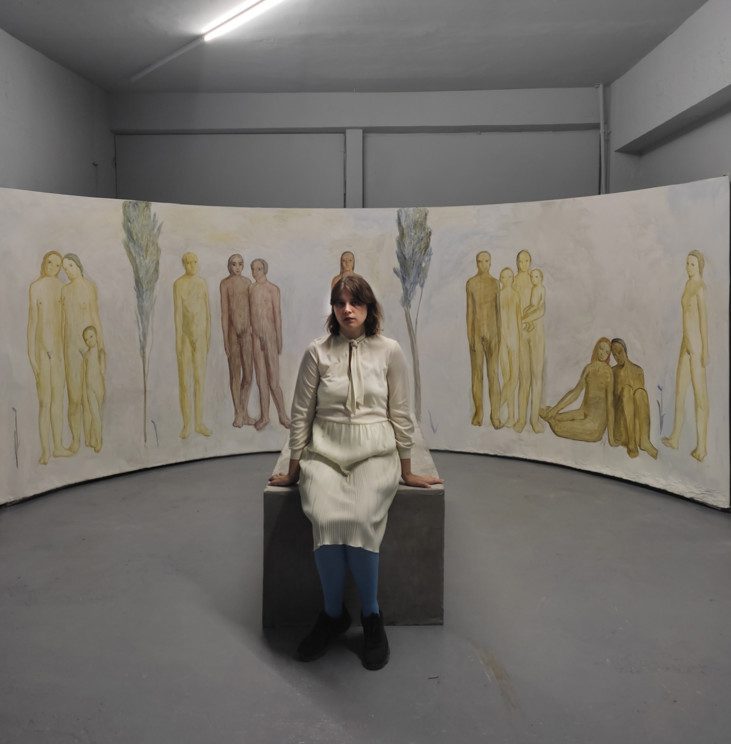 Kateryna Lysovenko in front of her work "Something for everyone"