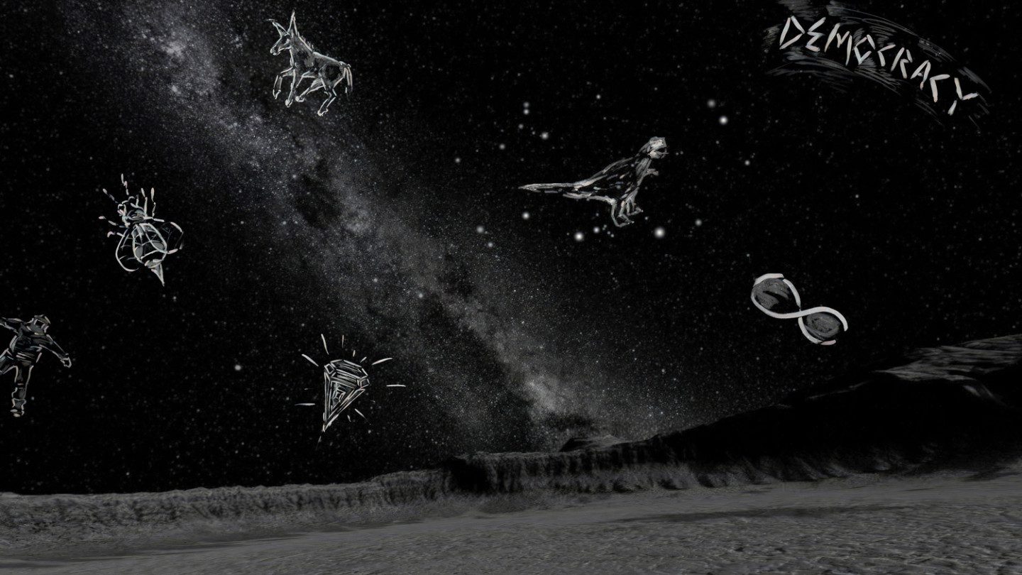 Svartvit bild från VR-verket To the Moon