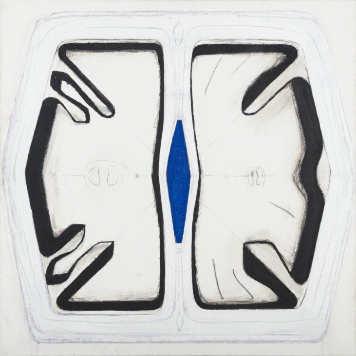 photo abstract painting in black, blue, white