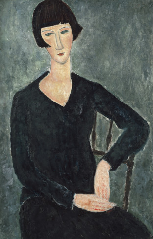 Seated Woman in a Blue Dress